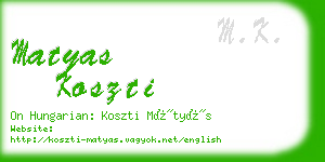 matyas koszti business card